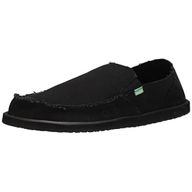 Imagem de Sanuk Sidewalk Surfista masculino | Sapatos masculinos | Sapatos sem cadarço para homens | Mocassins masculinos | Palmilha de espuma viscoelástica, Blackout, 39