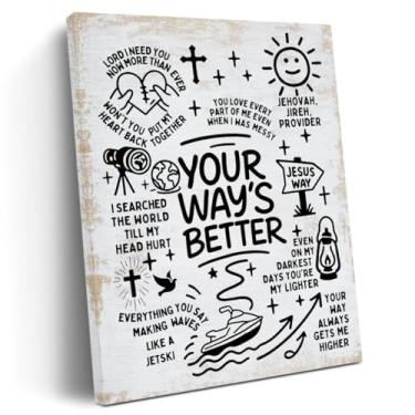 Imagem de Arte de parede em tela de fé cristã retrô, arte de parede inspiradora espiritual versículo bíblico presentes religiosos para mulheres homens impressões emolduradas pôster pintura arte para escritório