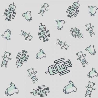 Imagem de Papel De Parede Infantil Robô Ursinho Baby