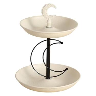 Imagem de Baoblaze Suporte para frutas de dois andares, porta-cupcakes, bandeja para servir frutas e nozes, cesta de de vários andares para de cozinha.