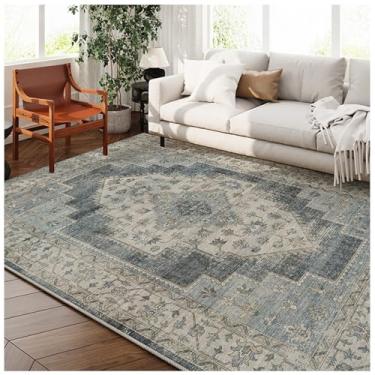 Imagem de SPXMQSS Tapetes laváveis à máquina, resistentes à sujeira, tapetes grandes para quarto, tapete antiderrapante para sofá, mesa de café, para sala de estar, quarto, sala de jantar, escritório, M, 200 x