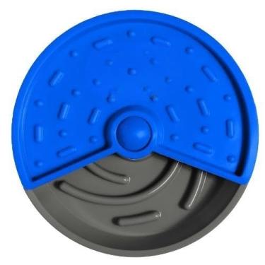 Imagem de Tigela Interativa De Treinamento De AlimentaçãO Lenta, Adequada Para CãEs E Gatos, Com Texturas Variadas(Cinza/Azul)
