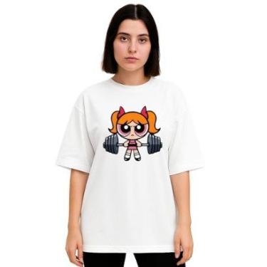 Imagem de Camiseta Oversized Feminina Algodão Treino Academia Estampada-Feminino