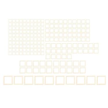 Imagem de Molduras de madeira ocas inacabadas 205 peças 5 tamanhos Fácil tingimento DIY artesanato pingente oco de madeira para decorações de casamento de Natal Placa de álamo Superfície