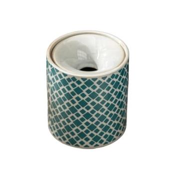 Imagem de Cinzeiro Cinzeiro alto quadriculado com tampa, à prova de vento, estilo chinês, para uso doméstico ou em escritórios