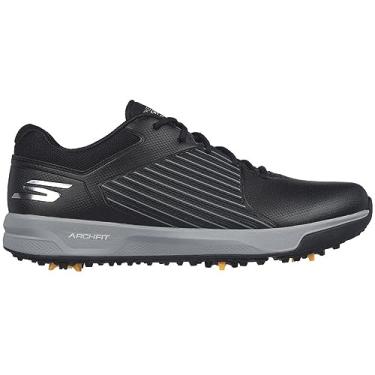Imagem de Skechers Tênis masculino Elite 5 Arch Fit impermeável para golfe, Preto/Cinza Spiked, 41