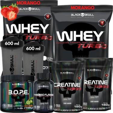 Imagem de Kit 2x Whey Turbo + 2x Creatina 150g + Pré-Treino BOPE 150g + Thermo F