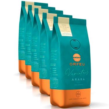 Imagem de Café em Grãos Premium Orfeu Arara Kit 5 Pacotes de 250g