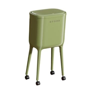 Imagem de Generic Lixeira com Rodas, Cesto de Lixo de Grande Capacidade (16L), Balde para Papel, Ideal para Banheiro, Sala de Estar, Cômoda, Cozinha e Escritório, Verde