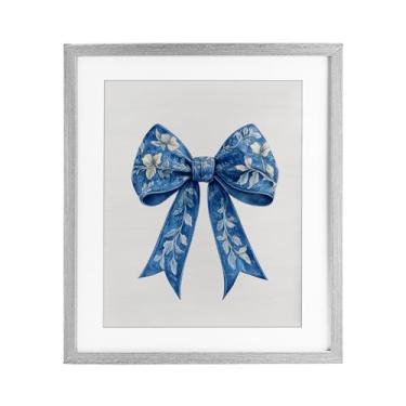 Imagem de Stupell Industries Impressão emoldurada cinza de fita floral intrincada sob vidro, design por Lettered and Lined, 16 x 13