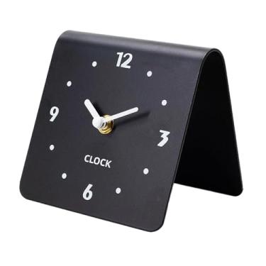 Imagem de XLWLLNJ Relógio de mesa moderno, decorativo e minimalista, ideal para cabeceira de cama, entrada, quarto e decoração de casa, Preto