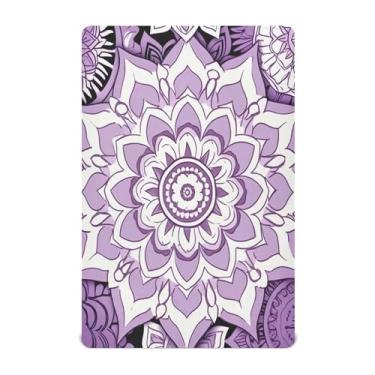 Imagem de xigua Lençol de berço com estampa mandala para meninas e meninos, macio e respirável, adequado para berço padrão e cama infantil 71 x 132 cm