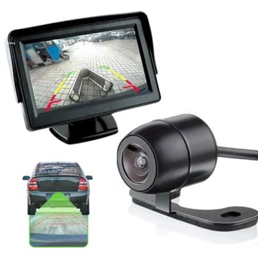 Imagem de Kit Monitor Lcd 4.3 Polegadas TFT + Câmera De Ré Automotiva Hd Infravermelho Visão Noturna Hd Colorida Alta Resolução Estacionamento Carro A Prova D'água