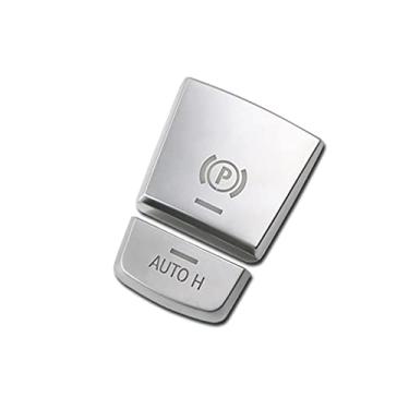 Imagem de CYCDIY Adesivo de tampa do botão do interruptor de freio de mão de freio de estacionamento eletrônico cromado ABS compatível com BMW 5 6 7 X3 X4 X5 X6 F10 F07 F01 F25 F26 F11 F06 F15 F16 (Modelo A)