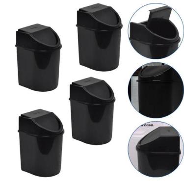 Imagem de Kit 4 Lixeira Basculante Multiuso Tampa 12 L Eco Nature - Jaguar