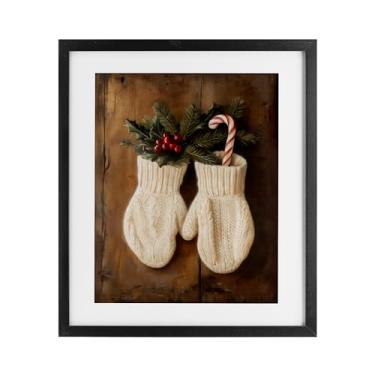 Imagem de Stupell Industries "Luvas de lã quentes", impressão emoldurada sob vidro, preto, 33 x 40 cm