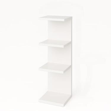 Imagem de Torre de Prateleira Estante branca 170cm 85cm preta Cozinha Quarto Banheiro Sala Copa Perfume Sapato Livro amadeirado(85cm Branco)