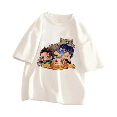Imagem de Camiseta Unissex Demon Slayer Kimetsu No Yaiba Anime Verão Manga Curta