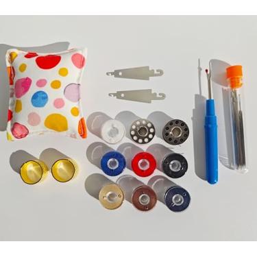 Imagem de XJCMOON Kit de costura e linha: Conjunto de ferramentas de costura de 42 peças com almofada de pino, estriador de costura, agulhas de aço inoxidável, linhas de costura para roupas, sofá e mochila