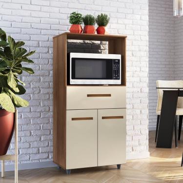 Imagem de Armário Multiuso Luni 2 Portas 1 Gaveta Cozinha Mb1 Cor Savana Off White