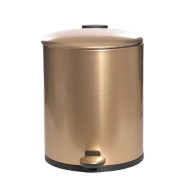 Imagem de Lixeira Com Pedal Dourada Em Ferro 5 Litros - Resistência E Design Luxuoso Para Qualquer Ambiente - Wincy - IXA02044
