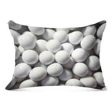 Imagem de Bolas de golfe grande fronha decorativa com zíper longo padrão queen king size fronhas macias para cama, tamanho do corpo, 53 cm x 137 cm