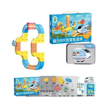Imagem de Brinquedo Educativo De Blocos De Construção Com Trem Magnético De Alta