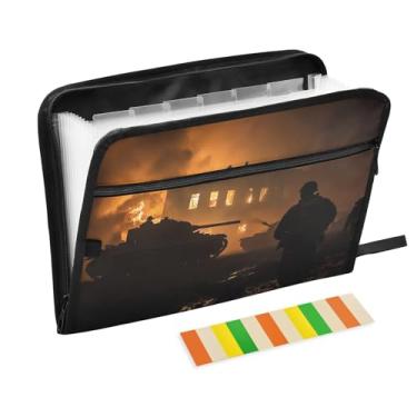 Imagem de Soldiers War Zone Pastas sanfonadas à prova d'água organizador de documentos, pastas de arquivamento com abas