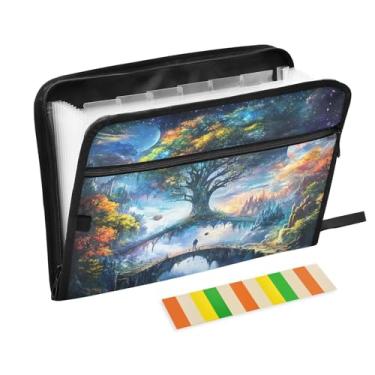 Imagem de Pasta Acordian Fantasy Castle Bridge com 13 bolsos, organizador de documentos com etiquetas