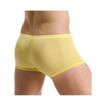 Imagem de Roupa interior de seda gelo calcinha masculina sexy boxer shorts cueca