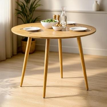 Imagem de Mesa de Jantar Redonda 90cm Louro Freijó