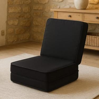 Imagem de Colchão Puff Solteiro multiuso 4X1 portátil colchonete colchão poltrona puff dobrável prático