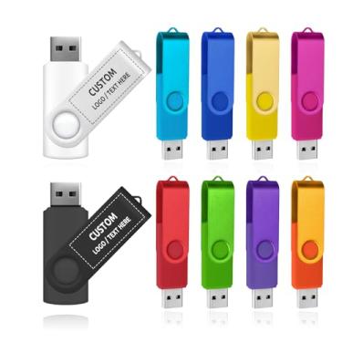 Imagem de Pen drive USB personalizado, pen drive USB personalizado, pen drive USB de alta velocidade, disco U para armazenamento de dados externos (100 peças, 1 GB)