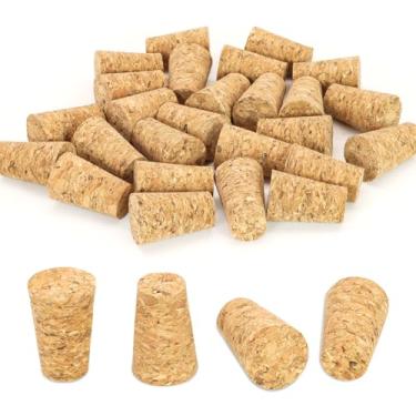 Imagem de Yasdyri Rolhas de cortiça natural, 30 peças, rolhas afuniladas de madeira macia para garrafas de vidro, artesanato, decoração de casa, projetos DIY, garrafas de vinho