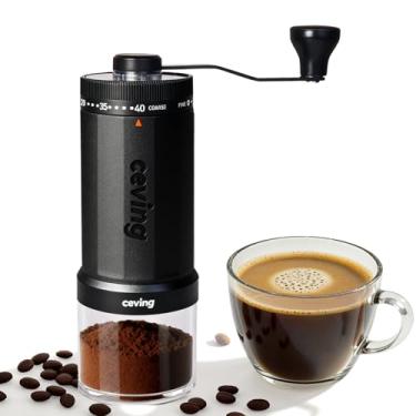 Imagem de O primeiro moedor de café manual de grande capacidade de 60 g do mundo, moedor de grãos de café portátil com 40 configurações ajustáveis, moedor de rebarbas cônicas de cerâmica para expresso, derramar