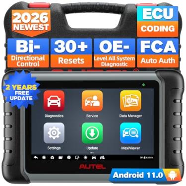 Imagem de Autel Scanner MP808S Ferramenta de digitalização bidirecional: 2022 mais recente atualizado de scanner automotivo MP808/MP808BT/ MK808, codificação ECU, teste ativo, serviço 30 Plus, todos os diagnósticos do sistema, funciona com MV105/MV108