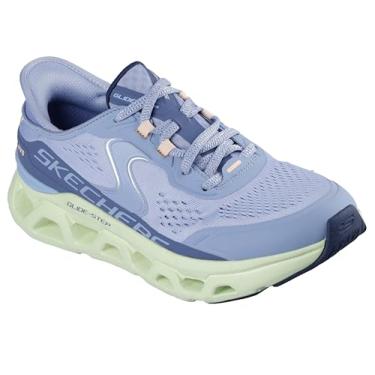 Imagem de Skechers Tênis feminino Glide-Step Atlus Hands Free Slip-ins, Blmt=azul/multi, 36