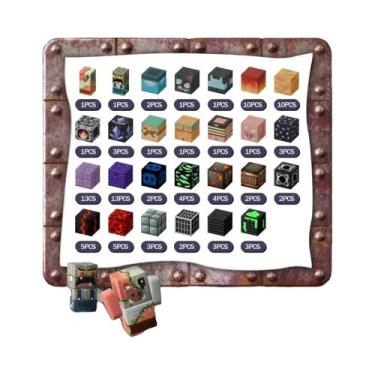 Imagem de Blocos De Construção Magnéticos Estilo Pixel Brinquedo Cubo Com Tampa 