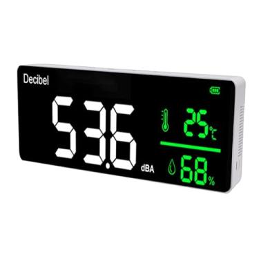 Imagem de Generic Medidor de Nível de Som, Medidor de Decibéis Com Tela LED de 11 Polegadas Com Monitor de Umidade e Temperatura de Tempo, para Sala de Aula, Estúdio, Fábrica, Escritório Doméstico