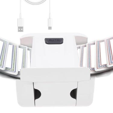 Imagem de Tcwhniev Baralhador automático de cartões, embaralhador de cartões elétrico, máquina de embaralhar elétrica recarregável com bateria de 2000 mAh para pôquer