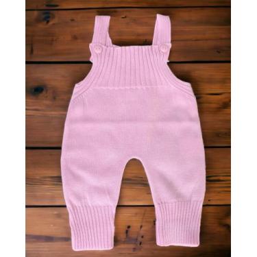 Imagem de Macacão Jardineira Tricô Baby Botões na Alça e Vira no Pé Anti Alérgic