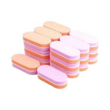 Imagem de Bloco De Lixa Esponja Mini Bicolor Para Unhas, 10, 20, 40 Peças, Ferra