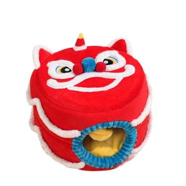 Imagem de Generic Cama para gatos de interior, cama em forma de caverna divertida, tenda de pelúcia aconchegante com desenho de dança do chinês para gatos, cães,