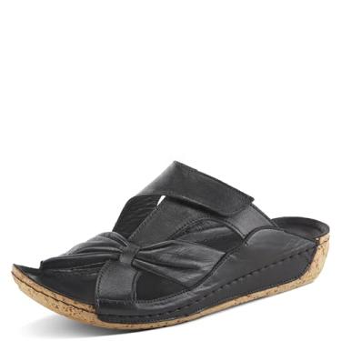 Imagem de Sandália deslizante feminina de couro Gretta Spring Step, Preto, 5