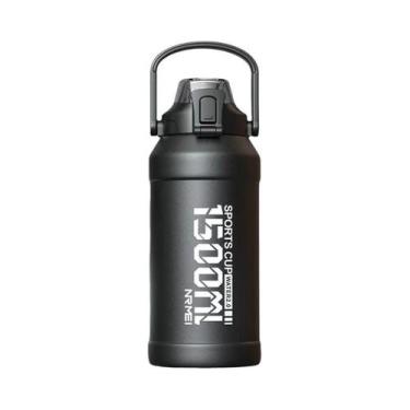 Imagem de Garrafa Térmica De Aço Inoxidável De Grande Capacidade Com Canudo, Cop