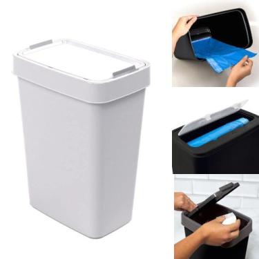 Imagem de Lixeira Basculante com Abertura Dupla e Porta Saco 17 Litros - Plasuti