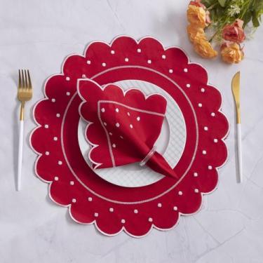 Imagem de Kit 24 Pçs 12 Lugares Mesa Posta Sousplat Jogo Americano Poá Variação: