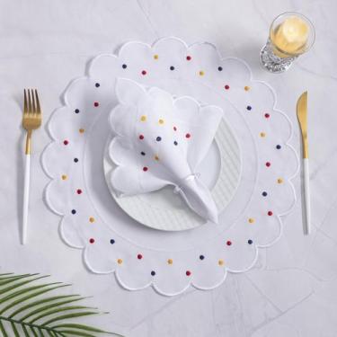 Imagem de Kit 24 Pçs 12 Lugares Mesa Posta Sousplat Jogo Americano Poá Variação: