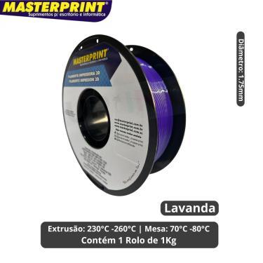 Imagem de Filamento 3D - PETG Lavanda - Rolo 1KG (1.75mm)