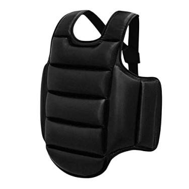 Imagem de Zxpjkyu Protetor de Peito Reversível para Karatê, Boxe, Proteção para Costelas, Colete de Proteção para MMA, Taekwondo E, para Mulheres, Homens E Crianç, Preto XS